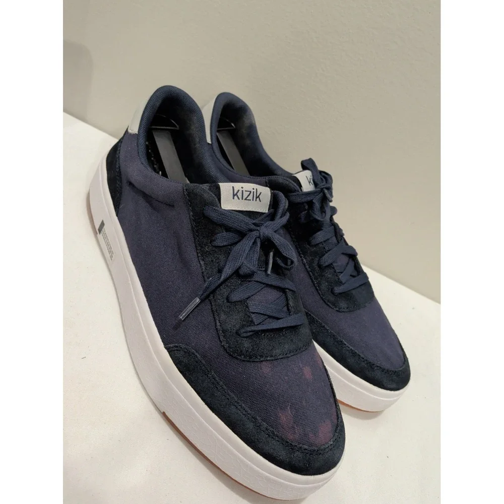 Kizik Prague Men Sz  11 W  Canvas Suede Sneakers Hands Free Comfort